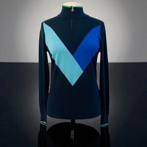 G/FORE Womens Multi V Merino Wool Quarter-Zip Golf Sweater Pullover Size Small